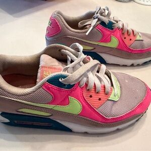 Nike Women's Sneakers in Pink, Green, and Blue